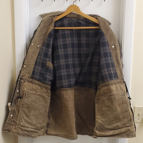 🤩Vintage carhartt flannel fleece lined canvas jacket size mens large - Picture 2 of 7